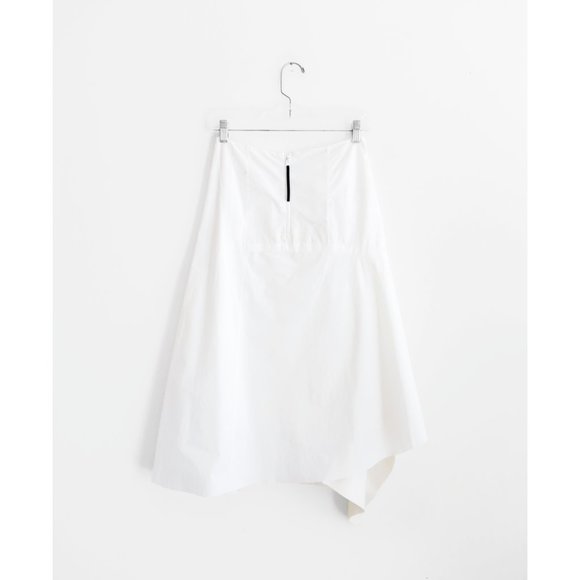 Marni White Cotton Laminate Contrast Draped Midi Skirt size IT 38 US 2 - Picture 2 of 9